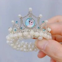 1PCS New Fashion Pearl Crown Princess Cute Kids Elastic Children Ties Girls Hair Accessories Baby Headwear