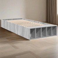 Gray Sonoma Small Single Bed Frame 75x190 cm - No Mattress Included, Stylish Compact Design