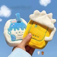 1 Pcs Cute foodie food burger fries headphone bag keychain wallet creative data cable zero wallet pendant