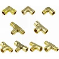 Brass Pipe Fitting Tee Elbow 2Way 3Way 1/8 1/4 3/8 1/2 3/4 Female MaleThread Copper Water Gas Oil Tube Adapter Coupler Connector