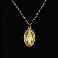 European American Virgin Mary Pendant Necklace Religious Totem Virgin Mary Sweater Chain Men Women's Accessories