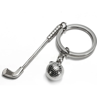 1PCS Golf Club Ball Keychain, Sports Themed Keyring Souvenirs Pendants Toys for Players Athletes Teammates alloy golf gift new