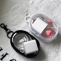 Visible PVC Transparent Data Cable Storage Bag For Charger USB Cord Earphone Portable Travel Dustproof Round Storage Organizers