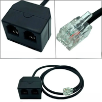 RJ9 4P4C One Male To Two Female 1M2F Y-Line Phone Headphone Or Phone Training Machine Cable 0.5m