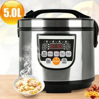 DWiusty 5L Elektrischer Schnellkochtopf mit Digitalanzeige, Edelstahl, intelligenter Multikocher für die Küche, Slow Cooker, Reiskocher, Dampftopf, Speisenwärmer, 220 V
