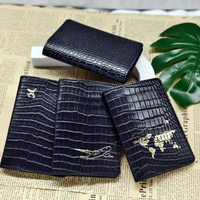Crocodile Pattern Passport Cover Case Holder Wallet Card Holder Fashion Travel Accessories For Flight for Women or Men