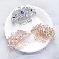 Bridal Hair Comb Silvery Wedding Headdress Rhinestone Jewelry Fashion Golden Crystal Ornament Women Gift Headwear Decoration