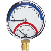 Upgrade 10 BAR Lower Entry 120℃ Temperature Pressure Gauge Thermo-manometer G1/4 Thread for Used Floor Heating Drop Shipping