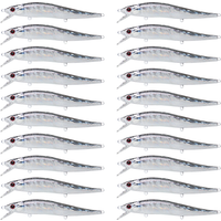 FREE FISHER 40pcs/Lot Fishing Unpainted Minnows KO Laser Slow Sinking DIY Blank Jerkbaits 12cm 12g Lures Holographic Swimbaits