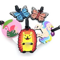 1PC PVC Soft Rubber Luggage Tags Cartoon Unicorn Card Sets Silicone Boarding Passes Luggage Tags Hanging Tags Consignment Tags