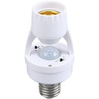 Motion Sensor Led Lamp Base E27 E26 Socket Converter AC 85-265V Light Bulb Holder Adapter Switch Adjustable PIR Human Induction