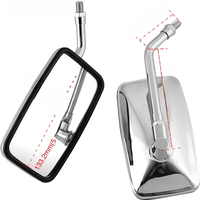 AliExpress NONE Pair Universal Rectangle Motorcycle Rearview Mirrors 10mm Chrome retrovisor moto mirror moto For Honda Motorbike Scooter E-Bike