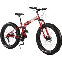 AliExpress SKIG Outdoor Folding Snow Bike Soft Tail Mountain Bike 4.0 Wide Fat Big Tires Variable Speed 26 Beach Bike Bicycle