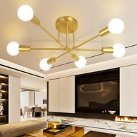 Vintage Iron Ceiling Lights Chandelier 6 Sockets Lighting Nordic Modern Home Living Room Bedroom Ceiling Lamp Light Fixtures