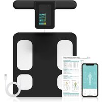 Fitdays 8 Electrode Body Fat Scale, 8 Electrodes Digital Bathroom Scale for Body Weight and Fat, BMI, Muscle Mass 28 Body Index