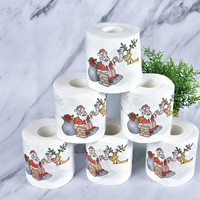 Soft Toilet Paper Merry Christmas Santa Claus Tree Colorful Printed Bath Toilet Paper Home Supplies Decor Tissue 1 Roll
