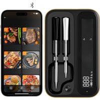 INKBIRD INT-12-BW Wifi Bluetooth BBQ Thermometer with Long and Short Probes Combo IP67 Waterproof Food Digital Thermometer