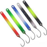 5PCS PescaTrout Stick Ice Fishing Spoon 2.3g 3.8g Colorful Spoon Bait Copper Metal Fishing Lure For Trout Pike Perch