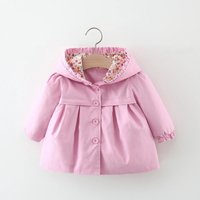 Baby Girl'S Winter Cute Solid Color Girl'S Jacket Sweet Beauty Baby Floral Hooded Jacket Long Sleeved Jacket (0-3 Years Old)