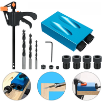 7/14/15Pcs 15 Degrees Pocket Hole Jig Kit Woodworking Hole Drilling Guide Locator With Drill Bit Set Hole Puncher