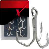Treble Hooks 5X Strong Barbed Sharp Triple Fishing Hook for Freshwater and Saltwater 10pcs 2# 4# 6# 8# 10#