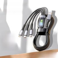 100W 3 In 1 Super Fast Charge Cable Transparent Luminous Super Fast Charge Type C USB Cable Multi Extension For Android