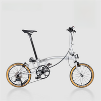 AliExpress E litepro Litepro 16 Inch 9-Speed Folding Bicycle S9 Aluminum Alloy Three Fold Retro Commuting Folding Bike for Adults Portable