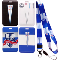 Chile Football Team Card Holder Neck Strap Students Name Card Case Lanyard Child Visit Door Identity Credit Badge Cards Cover