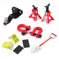 MIBIDAO Simulated Decoration Tools Jack Stands Trailer Hook Mini Shovel For 1/18 TRX-4M Bronco Defender RC Crawler Car
