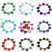20mm Natural Stone Decor Heart Shaped Gem Yoga Healing Crystals Chakra Reiki Craft DIY Earrings Necklaces Jewelry Gift Wholesale