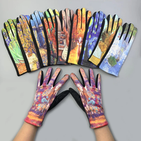 AliExpress LAOVCE Creativity Van Gogh Oil Painting Gloves Winter Cycling Drive Thicken Women Fashion Print Full Finger Touch Screen Warm Mittens