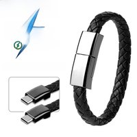 PD 60W Fast Charging Cable USB C to USB C Bracelet Data Cord For iPhone 16 Samsung Xiaomi Huawei Type C Quick Phone Charge Cable