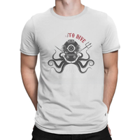 Dive Scuba Diving TShirt for Men Octopus with Diver Helmet Soft Leisure Tee T Shirt Novelty New Design Fluffy