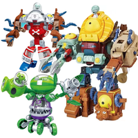 Plants vs. Zombies Boss Robot Melon-pult Chomper Action Figure Model Set PVC Deformation Doll Toys for Gift