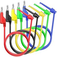 Banana to Hook Test Leads 5PCS 4mm Stackable Banana Plug to Test Hook Clips Flexible Testing Cable Wires