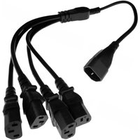 1 pcs High Quality IEC 320 C14 Male Plug to 4XC13 Female Y Type Splitter Power Cord , C14 to 4 x C13, 250V/10A