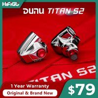 DUNU Titan S2 / TitanS 2 Dual-Chamber & Magnetic Circuit Dynamic Driver In-Ear Earphones with 3.5mm+4.4mm lnterchangeable Plug