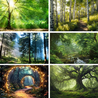 Woodland Forest Natural Scenery Backdrop Supplies Summer Tropical Tree Wonderland Photography Decoration Background Photo Studio