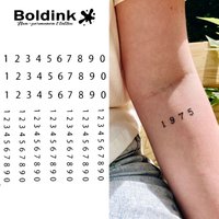 Numbers Temporary Tattoo,Lasts To 15 Days New Technology Magic Waterproof Semi Permanent Sticker.