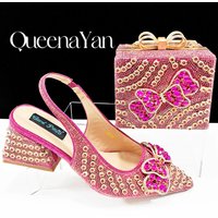 Queena Yan Festive Elegance: Dazzling Heels and Chic Gift-Box Clutch for Special Occasions