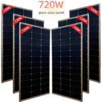 720W (120W × 6) Monokristallines Solarpanel, gehärteter Glasschutz, wasserdicht und alterungsbeständig, geeignet für verschiedene Einsatzbereiche wie Wohnmobile und landwirtschaftliche Betriebe
