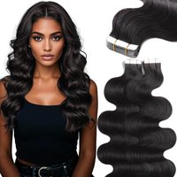 Body Wave Tape-In Hair Extensions Human Hair Tape-In 100% Remy Hair Natural Black