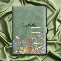 A5 Faux Leather Notebook, Custom Name Textured Cover for Work, Travel, School & Holiday Gifting