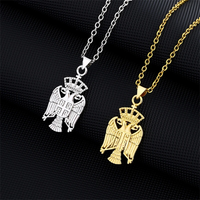 New Serbia Eagle Pendant Necklaces for Women Men Silver Color/Gold Color Stainless Steel Srbija Charm Jewelry Serbian Gifts