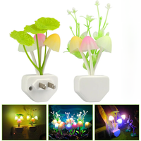 Light Controlled Dream Mushroom 7 Color LED Night Light Novelty Night Light EU&US Plug Induction Mushroom Night Lamp 220V