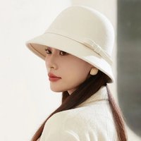 Soft Autumn Winter Women Felt Fedoras Hat Vintage Bowknot Ladies Hat Dome Felt Wedding Church Jazz Cap Female Bow Bowler