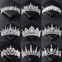 Silver Color Crystal Tiaras And Crowns For Bride Women Party Queen Bridal Wedding Hair Accessories Jewelry Headpiece Crown Tiara