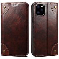 Classic Wallet Flip Genuine Leather Case For Iphone 16 15 14 13 12 11 Pro X Xs Max Xr 8 Plus Magnetic Book Flip Phone Cover Bag