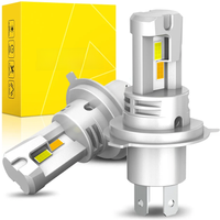 AUXITO 2Pcs H4 LED High Low Beam Headlight Bulbs Dual Color White Yellow H4 9003 HB2 Car LED Front Head Lamp Driving Light 12V