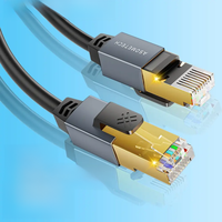 ASOMETECH Cat 8 Ethernet Cable Round / Flat High Speed Ethernet Cable 40Gbps 2000Mhz Gold Plated RJ45 Connector LAN Cable S/FTP